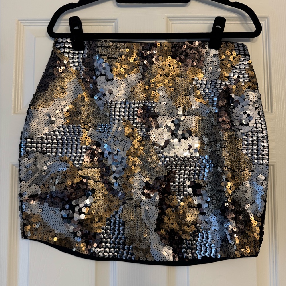 Metallic Sequin Miniskirt
